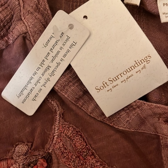NWT Soft Surroundings Women’s L'Enchanté Floral Embroidered Blouse Rose PM - Picture 16 of 16